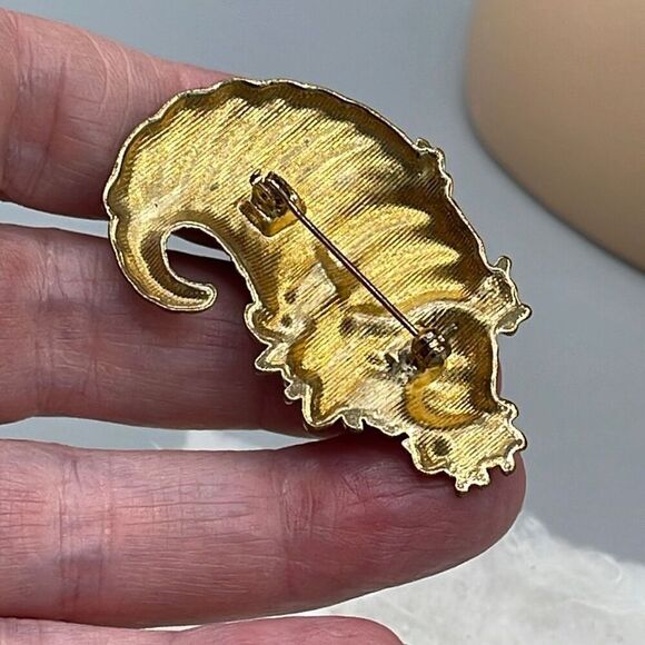 Vintage Cornucopia enamel brooch - Picture 5 of 7